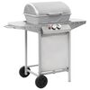 vidaXL Gasgrill me&eth; 2 Eldunarsv&aelig;&eth;um Silfra&eth; Ry&eth;fr&iacute;tt St&aacute;l