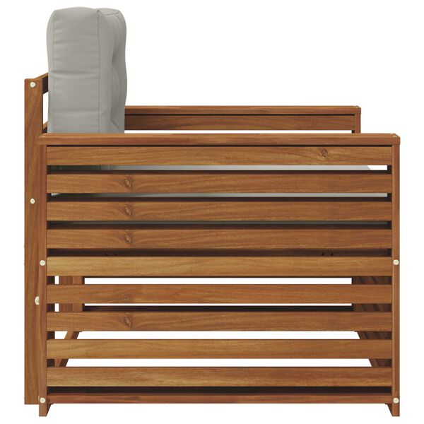 vidaXL &Uacute;ti s&oacute;fasett Solid Akas&iacute;uskei&eth; og P&oacute;lyester N&aacute;tt&uacute;rulegur