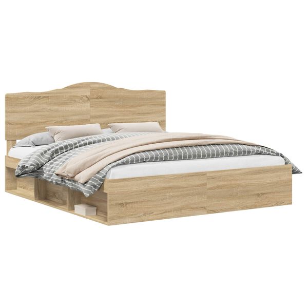 vidaXL Ramsv&iacute;k me&eth; h&ouml;fu&eth;gafl Sonoma 200 x 200 cm Solid furuhikk