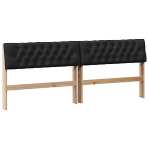 vidaXL B&oacute;lstru&eth; r&uacute;mgafl Svartur 200 cm Solid furuhikk