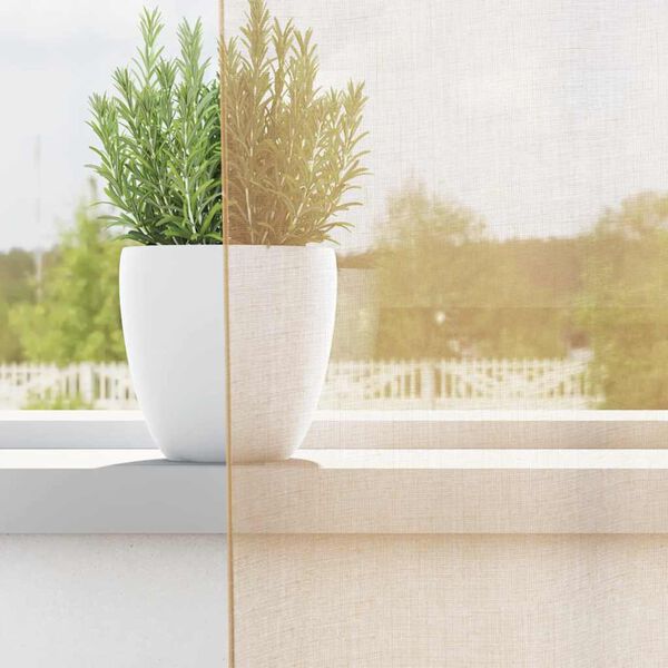 vidaXL Voile Gardínur með lykkjum 2 stk Sandur 140x140 cm