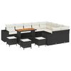 vidaXL Gar&eth;s&oacute;fa sett me&eth; p&uacute;&eth;i 13 pcs Svartur p&oacute;l&yacute;rattan