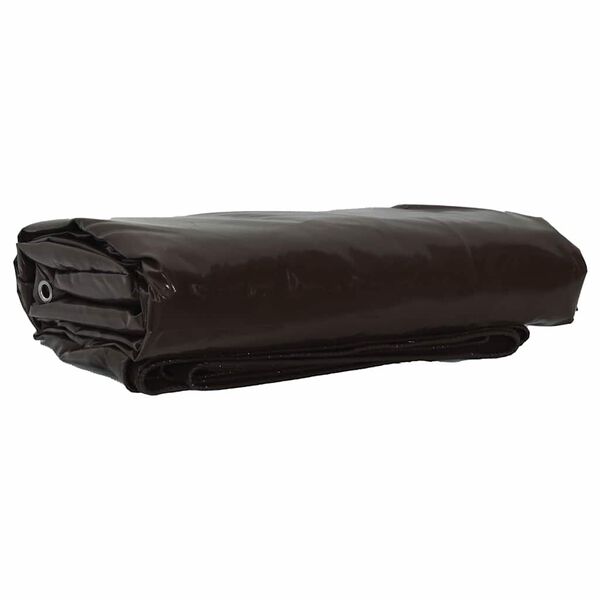 vidaXL D&yacute;na 650g / m&sup2; Br&uacute;nn 3 x 6 m Striga me&eth; PVC h&uacute;&eth;u