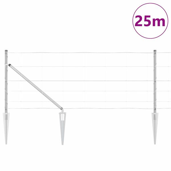 vidaXL Gir&eth;ingarp&oacute;stur Galvaniseru&eth; 25 x 0,8 m St&aacute;l