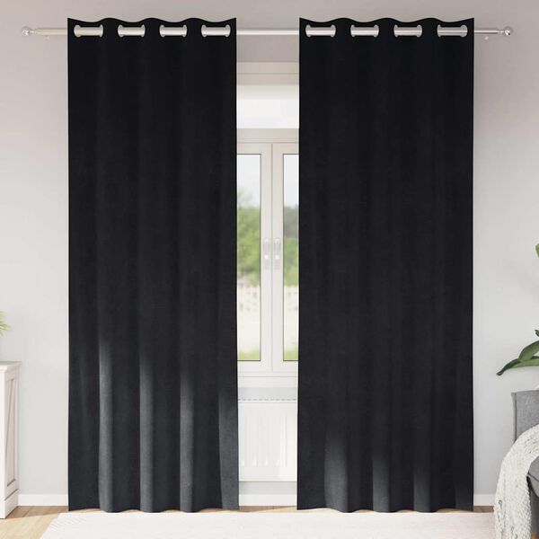vidaXL Myrkratj&ouml;ld 2 pcs Svartur 140 x 260 cm Flauel