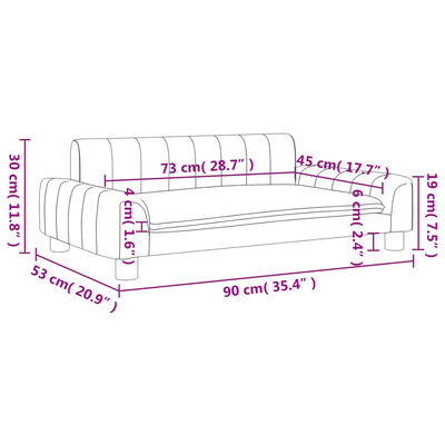 vidaXL Barnasófi Svartur 90x53x30 cm Efni