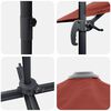 vidaXL Cantilever Roma Parasol Rautt og svart 352 x 251 x 260 cm
