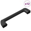 vidaXL Handfang 12 pcs Svartur 380 x 34 x 85 mm Aluminium og PP