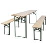 vidaXL Samleggjanlegt Bj&oacute;rbor&eth; me&eth; 2 Bekkjum 220 cm &THORN;inur