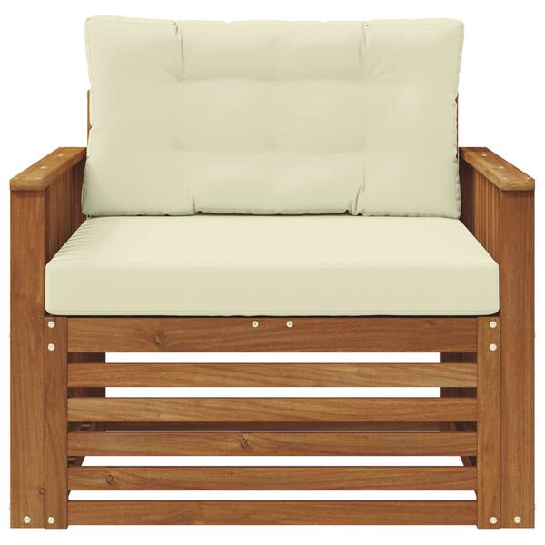 vidaXL &Uacute;ti s&oacute;fasett Solid Akas&iacute;uskei&eth; og P&oacute;lyester N&aacute;tt&uacute;rulegur