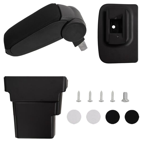 vidaXL Bílaarmpúði Svartur 17x32x(37-53) cm ABS