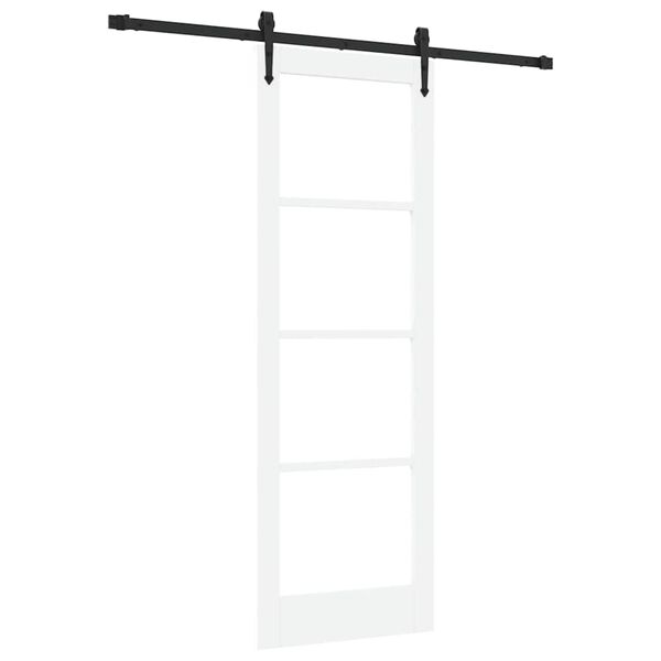 vidaXL Rennidyr Hv&iacute;tt 73,5 x 211 cm Gegnheil fura og gler