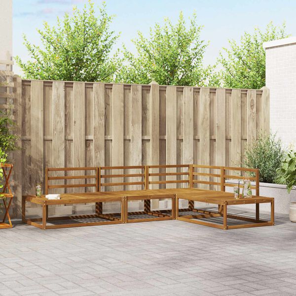 vidaXL &Uacute;ti s&oacute;fasett 4 Stykki N&aacute;tt&uacute;rulegur Hrein akas&iacute;utr&eacute;