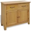 vidaXL Skenkur 90x33,5x83 cm Gegnheill Eikarvi&eth;ur