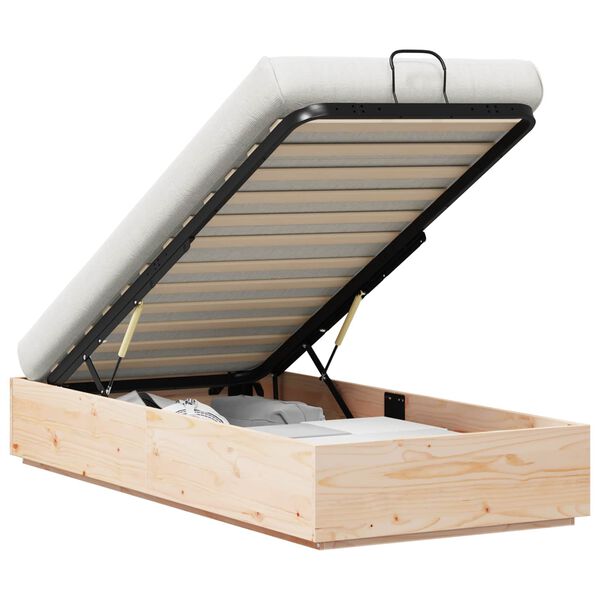 vidaXL Ott&oacute;man s&aelig;ngurrammi N&aacute;tt&uacute;rulegur 80 x 200 cm Mass&iacute;ft furuvi&eth;