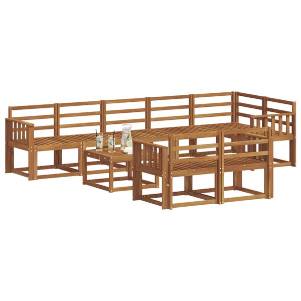 vidaXL &Uacute;ti s&oacute;fasett 9 pcs N&aacute;tt&uacute;rulegur Hrein akas&iacute;utr&eacute;