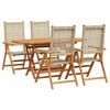 vidaXL Gar&eth;ur bor&eth;sett 5 pcs Drapplita&eth;ur Hrein akas&iacute;utr&eacute;