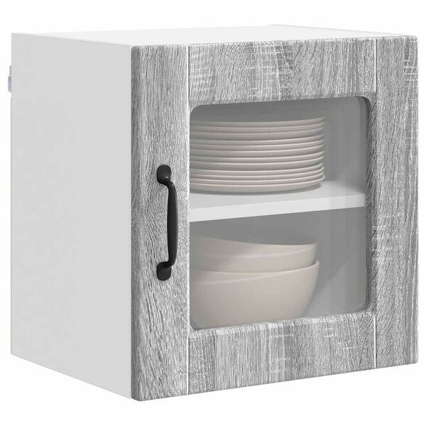 vidaXL Eldh&uacute;s sk&aacute;pur 2 pcs Gr&aacute;r Sonoma 40 x 31 x 40 cm Samsettur vi&eth;ur