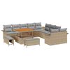 vidaXL Gar&eth;s&oacute;fa sett me&eth; p&uacute;&eth;i me&eth; geymslu 13 pcs Beige og lj&oacute;sgr&aacute;r