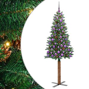 vidaXL Mj&oacute;tt j&oacute;latr&eacute; me&eth; 300 LED Gr&aelig;nn 180 cm PVC og solid furuvi&eth;
