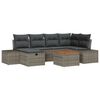 vidaXL Gar&eth;s&oacute;fa sett me&eth; p&uacute;&eth;i me&eth; geymslu 7 pcs Gr&aacute;r p&oacute;l&yacute;rattan