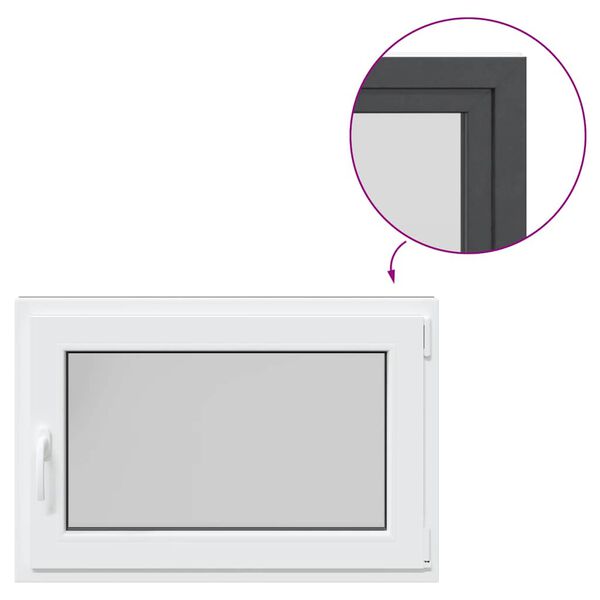 vidaXL kjallaragluggi &bdquo;RISOR&ldquo; 90x60 cm halla- og sn&uacute;ningsgluggi DIN h&aelig;gri antras&iacute;t