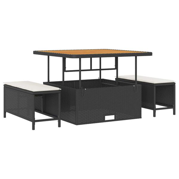 vidaXL Gar&eth;s&oacute;fa sett 12 pcs Svartur p&oacute;l&yacute;rattan