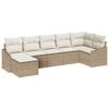 vidaXL Gar&eth;s&oacute;fa sett me&eth; p&uacute;&eth;i 7 pcs Beige og krem p&oacute;l&yacute;rattan