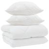 vidaXL Vetrar s&aelig;ng me&eth; kodda 3 pcs Hv&iacute;tt M&iacute;kr&oacute;f&iacute;ber