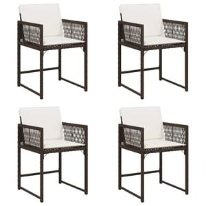 vidaXL Gar&eth;st&oacute;lar me&eth; Sessum 4 stk. Br&uacute;nir P&oacute;l&yacute;rattan