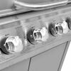 vidaXL Gas Barbecue Grill 4+1 Brennarar Silfurlitað