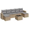 vidaXL 8 Hluta Gar&eth;s&oacute;fasett me&eth; Sessum Drappa&eth; P&oacute;l&yacute;rattan