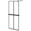 vidaXL Sturtuveggur me&eth; Hillu 80x195 cm Hert Gler og Svart &Aacute;l