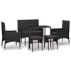 vidaXL 6 Hluta Gar&eth;s&oacute;fasett me&eth; Sessum P&oacute;l&yacute;rattan Svart