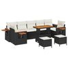 vidaXL Gar&eth;s&oacute;fa sett 10 pcs Svartur p&oacute;l&yacute;rattan