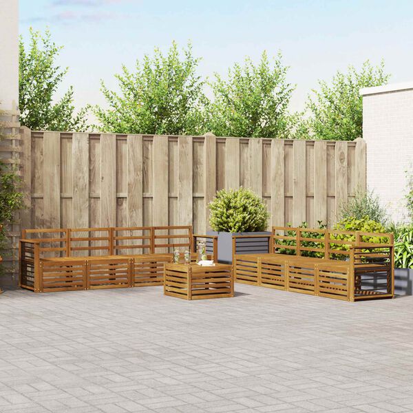 vidaXL S&oacute;fasett 9 pcs N&aacute;tt&uacute;rulegur Hrein akas&iacute;utr&eacute;