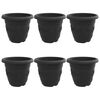 vidaXL R&uacute;n bl&oacute;mapotta 6 pcs Svartur &Oslash; 39 x 32 cm Plast