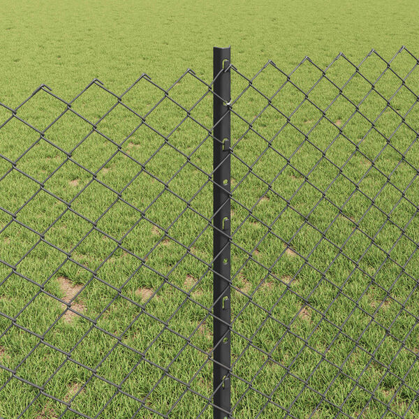 vidaXL Gir&eth;ing me&eth; p&oacute;st Gr&aacute;r 1 x 10 m St&aacute;l og PVC