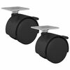 vidaXL Hj&oacute;l 2 pcs Svartur 39,5 x 39,5 x 37,8 mm J&aacute;rn og p&oacute;l&yacute;pr&oacute;p&yacute;len