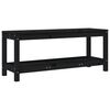 vidaXL Gar&eth;bekkur Svartur 108x35x45 cm Gegnheil Fura