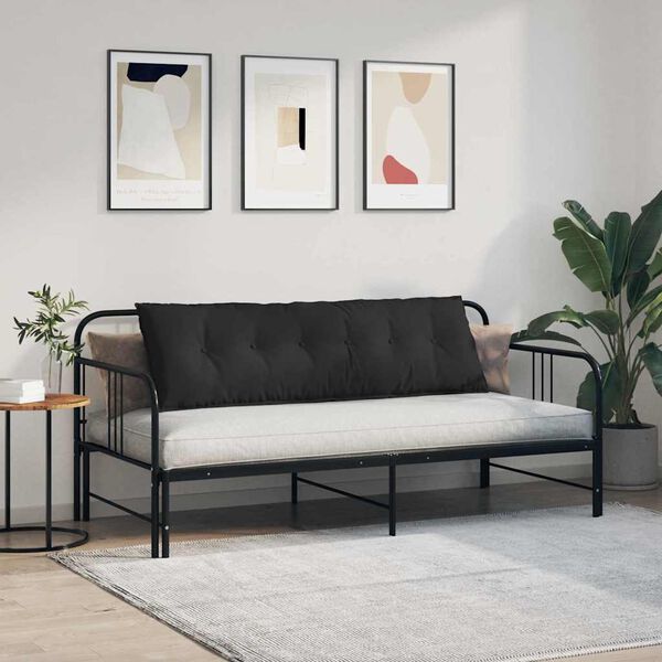 vidaXL Bakp&uacute;&eth;i Svartur 160 x 50 cm Mikr&oacute;trefjefni