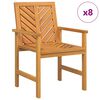 vidaXL Bor&eth;st&oacute;ll 8 pcs N&aacute;tt&uacute;rulegur 62.5 x 59 x 89 cm Hrein akas&iacute;utr&eacute;