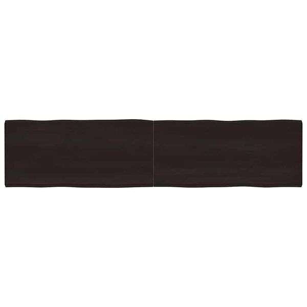 vidaXL Borðplata 220x50x(2-4)cm Meðhöndlaður Viður Náttúrulegar Brúnir