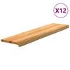 vidaXL Stiga 12 stk Lj&oacute;sbr&uacute;nt 110x25x2 cm gegnheilvi&eth;ar Eik