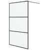 vidaXL Sturtuveggur Walk-in Svartur 115x195 cm Matt Hert Gler