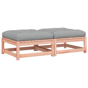 vidaXL F&oacute;tskemlar &iacute; Gar&eth;inn me&eth; Sessum 2 stk. Gegnheilt Douglasgreni