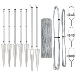 vidaXL Gir&eth;ingarp&oacute;stur Silfur 10 x 0,4 m (13 mm net) St&aacute;l