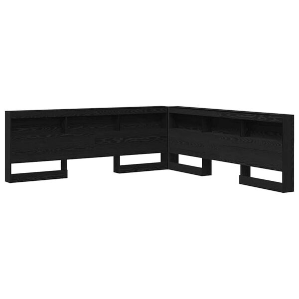 vidaXL Geymslu h&ouml;f&eth;ah&ouml;gg me&eth; hillu Svartur Eik 200 cm Samsettur vi&eth;ur