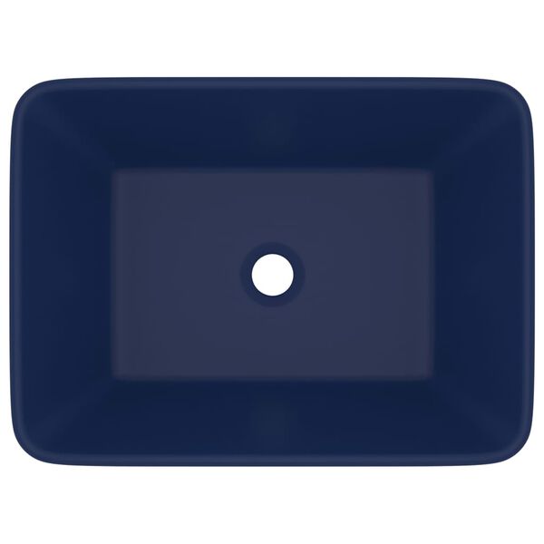 vidaXL Lúxus Handlaug Mött Dökkblá 41 x 30 x 12 cm Postulín