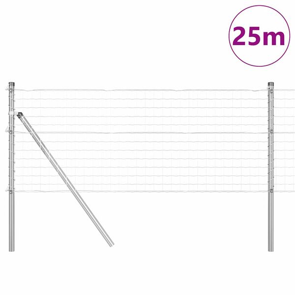 vidaXL Gir&eth;ing me&eth; p&oacute;st Gr&aacute;r 0,4 x 25 m St&aacute;l og PVC